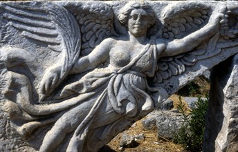 Bas-relief à Ephèse, Turquie, sculpture près de la fontaine