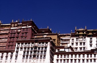 Partie centrale du Palais de Potala, à Lhassa, Tibet