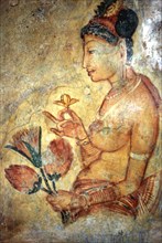Sigiriya, rock paintings, Sri Lanka (5th C. A.D.)