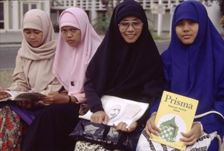 Students at the Islamic university of Yogyakarta, Indonesia