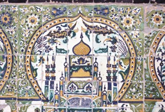 Tuiles de céramique, dans la grande mosquée de Tunis