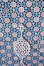 Tilework with geometric design at a Safavid mosque, Isfahan, Iran