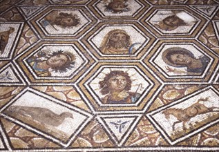 Roman mosaic, Zodiac signs