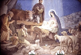 Fresque de la Nativité, à Bethléem