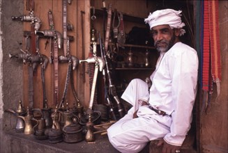 Shop selling antique weaponry, in the Sultanate of Oman
