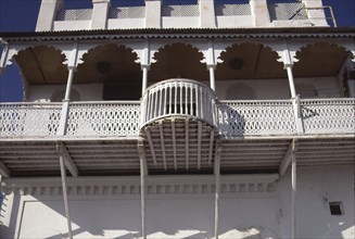 Détail architectural à al lawatia, un quartier de Mutrah, dans le Sultanat d'Oman