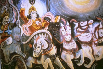Khrishna in a chariot