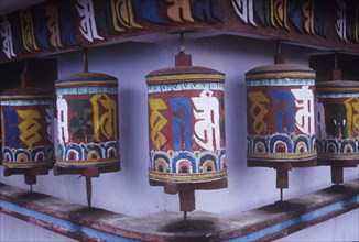 Buddhist prayer wheels Sikkim