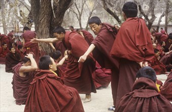 Vigorous debating is a tradition in many Tibetan monastries