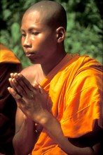 Monk praying Cambodia