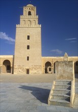 Minbar and minaret Great Mosque in Kairouan Tunisia