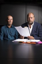 Loïc Sécher et son avocat Eric Dupond-Moretti