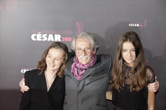 Jean Rochefort avec sa femme with his daughter, 2011
