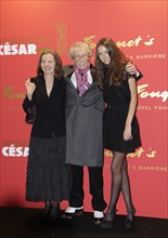 Jean Rochefort with wife and daughter, 2011