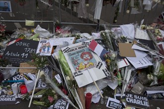 Hommage au lendemain de l'attentat de Charlie Hebdo, 2015