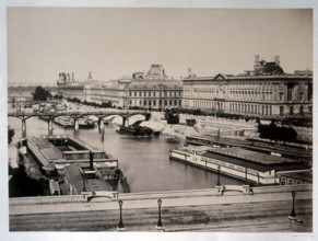 Bisson Frères, Paris, View taken from the Pont Neuf with Passerelle des Arts and Louvre