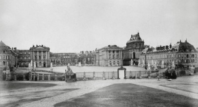 Bisson Frères, Le château de Versailles, entrée des grilles (Place d'Armes)