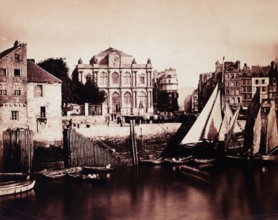 Le Gray Gustave, Le Havre, Voilier à quai et vue du musée