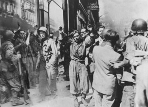 German prisoners at the Kommandantur disarmed by  the Leclerc troops (August 1944)