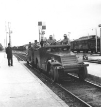 Armoured car checking the tracks, during the war in Algeria (1956)