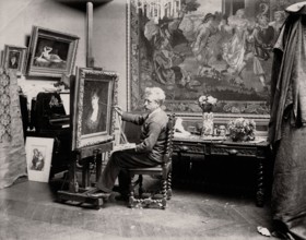 Auguste Laguillermie dans son atelier