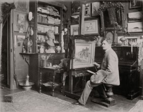 Paul Lazerges dans son atelier