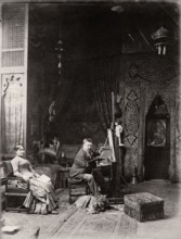 Eugène Paul Dieudonné dans son atelier