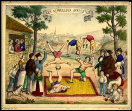 Affiche pour le cirque et ses acrobates