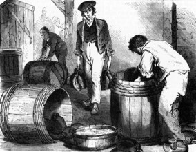 Curing ham in Bayonne, 19th century
