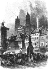 Jour de marché à Worms, 1890