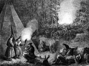 Forest camp in Sapmi, 19th century