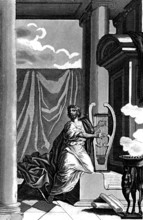 Prophet David playing harp