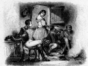 Gravure illustrant le roman "Waverley", de Walter Scott