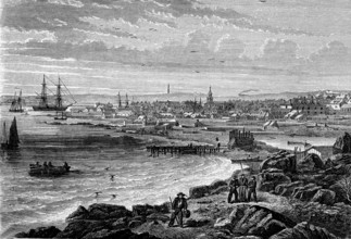 Vue de la ville de Saint-Jean en Terre Neuve, 1863