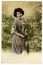 Woman picking flowers