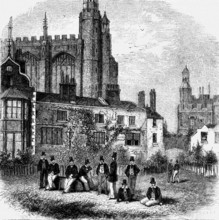 Gravure représentant le Eton College en 1860