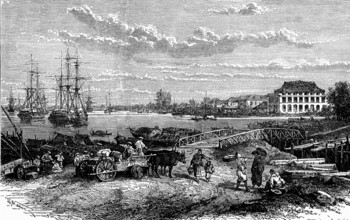 Vue sur le port d'Ho Chi Minh ville (Saïgon) - Viêt Nam