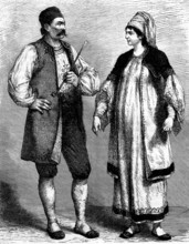 Couple albanais en costume traditionnel