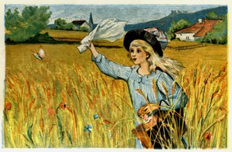 Fillette et papillon