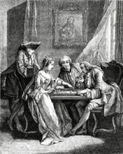 Le jeu de tric-trac - 19e siècle