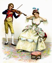 The violin - Chromo Au Bon Marché