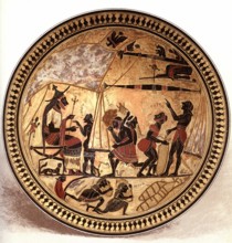 Arcesilas II, king of Cyrène. Greece.