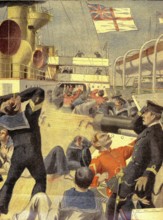 Explosion du navire anglais "Royal Sovereign "