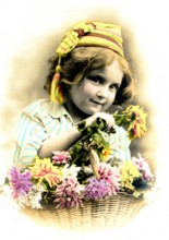 La fillette au panier fleuri