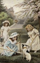 Jeux au jardin avec le chien