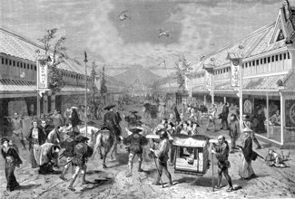 Magasins de soieries au Japon, 1867
