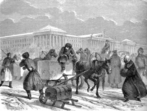 Transport de glace à Saint PETERSBOURG en 1861