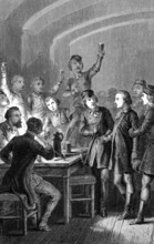 Réception d'un étudiant allemand en 1865