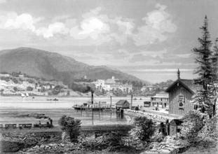 Le fleuve HUDSON près de New York en 1866