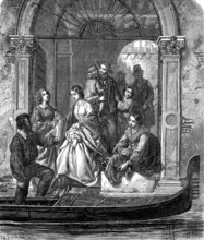 Les gondoliers au Lido de Venise